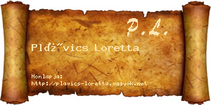 Plávics Loretta névjegykártya